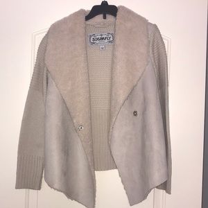 A faux fur taupe jacket